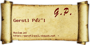 Gerstl Pál névjegykártya